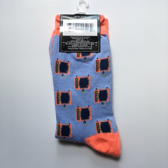 *3/$15* Mens Blue & Orange TV Socks - Picture 3 of 3